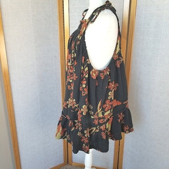 Free People Dress Fleur Twilight  Floral Print Loose Tunic Top Size XS Boho - Picture 6 of 14